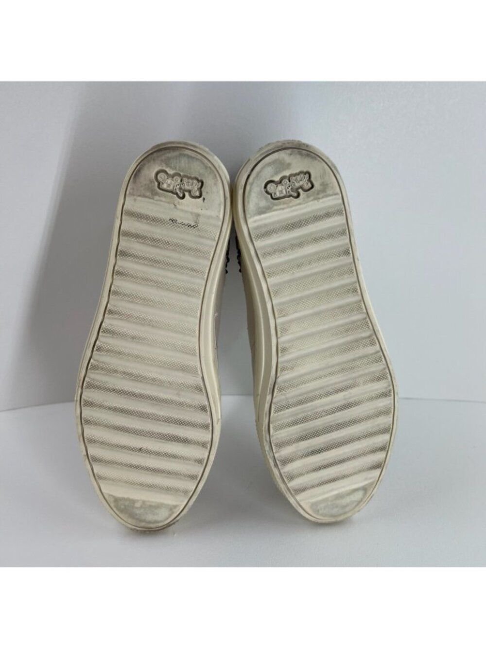 Coach C216 Prairie Rivet High Top Sneaker Women Size 5B Leather Studded OffWhite - Picture 8 of 13